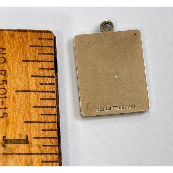 Vintage Wells Sterling Silver Report Card Pendant Charm 925 Teacher School - Picture 2 of 2